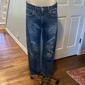 Vintage Levi’s Distressed Blue Jeans Denim Style 502 Sz 34x34